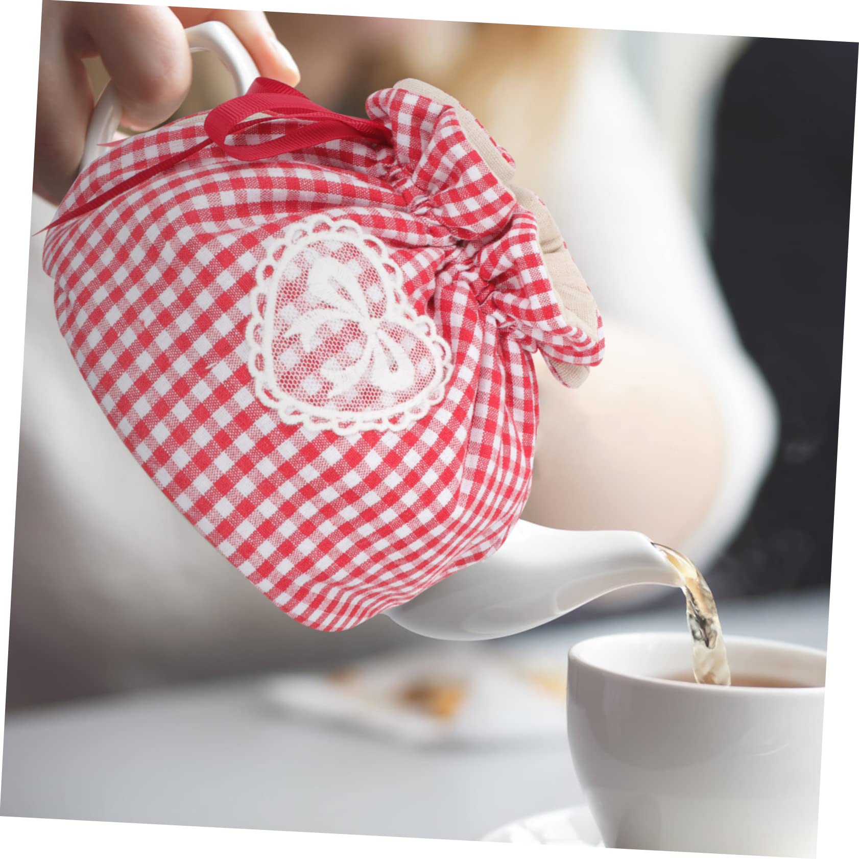 Luckyn Teapot Insulation Cover,Teapot Warmer Cotton Fabric Tea Cosy Decorative Retro Teapot Dust Protection Kettle Cover Keeps Warm Porcelain Home Kitchen P
