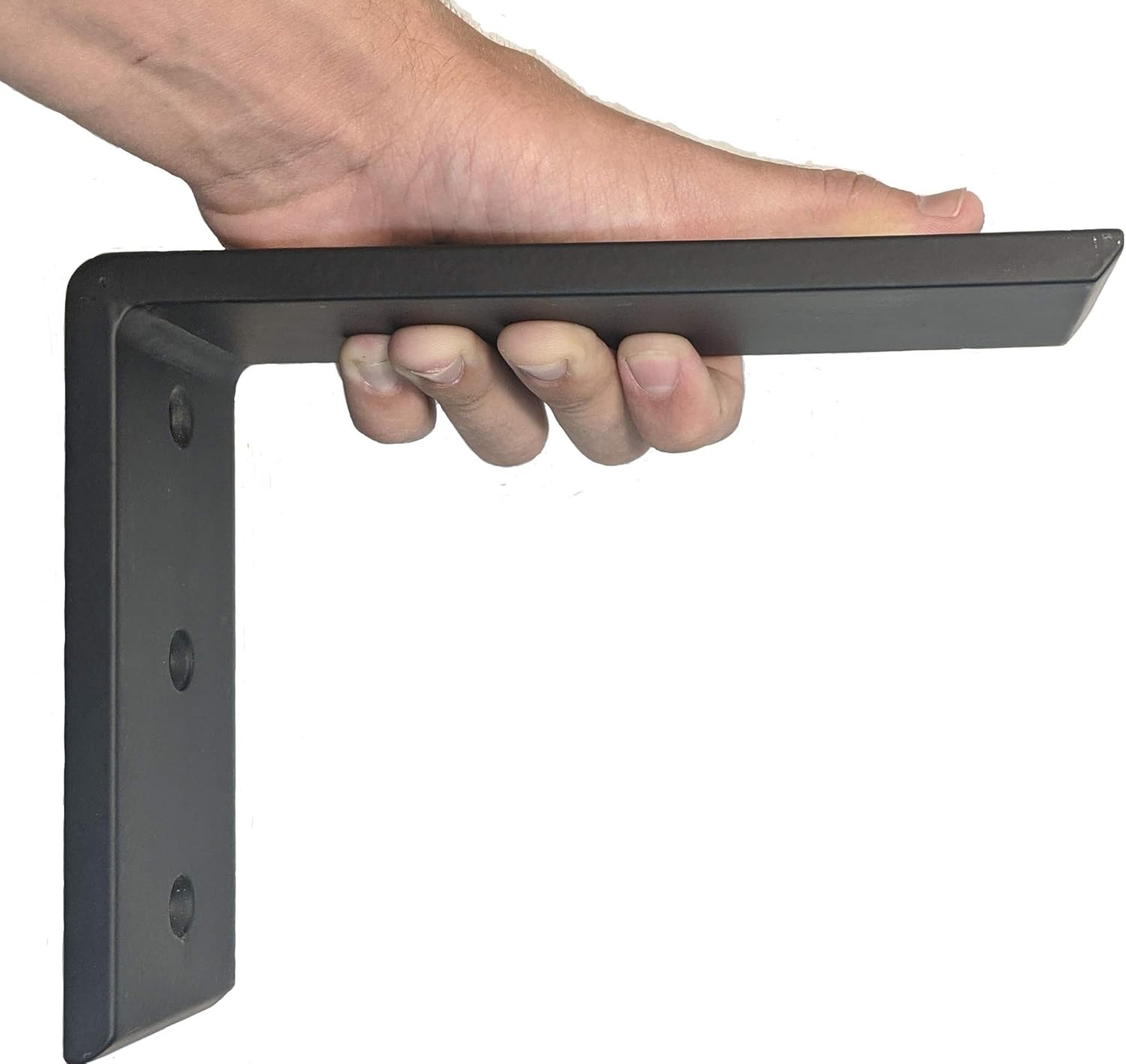 Dmax Heavy Duty L Brackets Black Steel 6 x 8 | 3 Pack | Hidden Countertop Support Brackets | 3/8 Thick, Holds 150 lbs | Floating Look for Granite, Quartz, Wood, Concrete