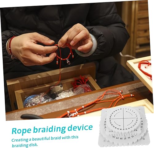 Miniatura 2 de VILLCASE Juego de pulseras de amistad de telar de alambre, juego de tablero de telar de cuentas, disco para hacer joyas, disco cuadrado, cuerda de