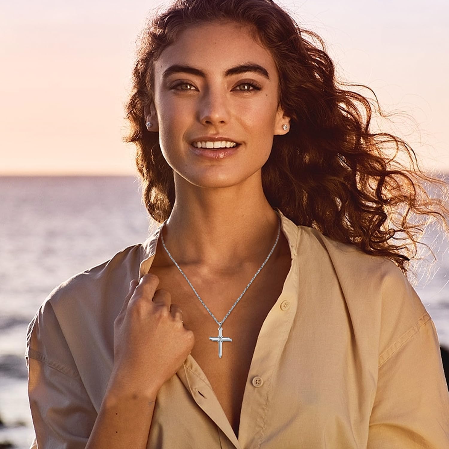 TwoAnts 925 Sterling Silver Religious Cross Pendant Necklace Jewelry Gifts for Men Women - Image 6