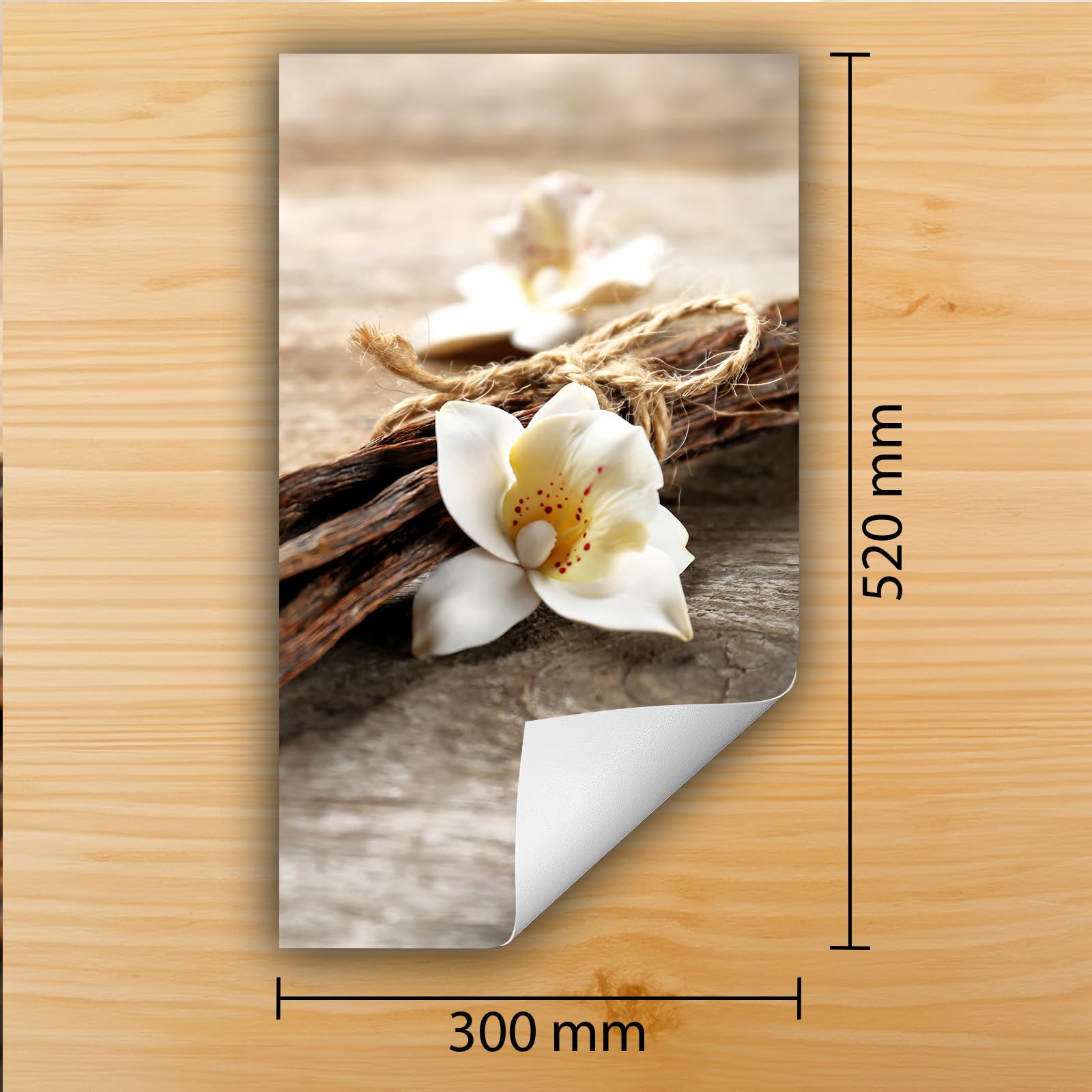 TMK ArtDeko Copertura Tappetino Piano Induzione 30x52 cm Cucina Coprifornelli Protezione per Piano Induzione, Fiore di legno