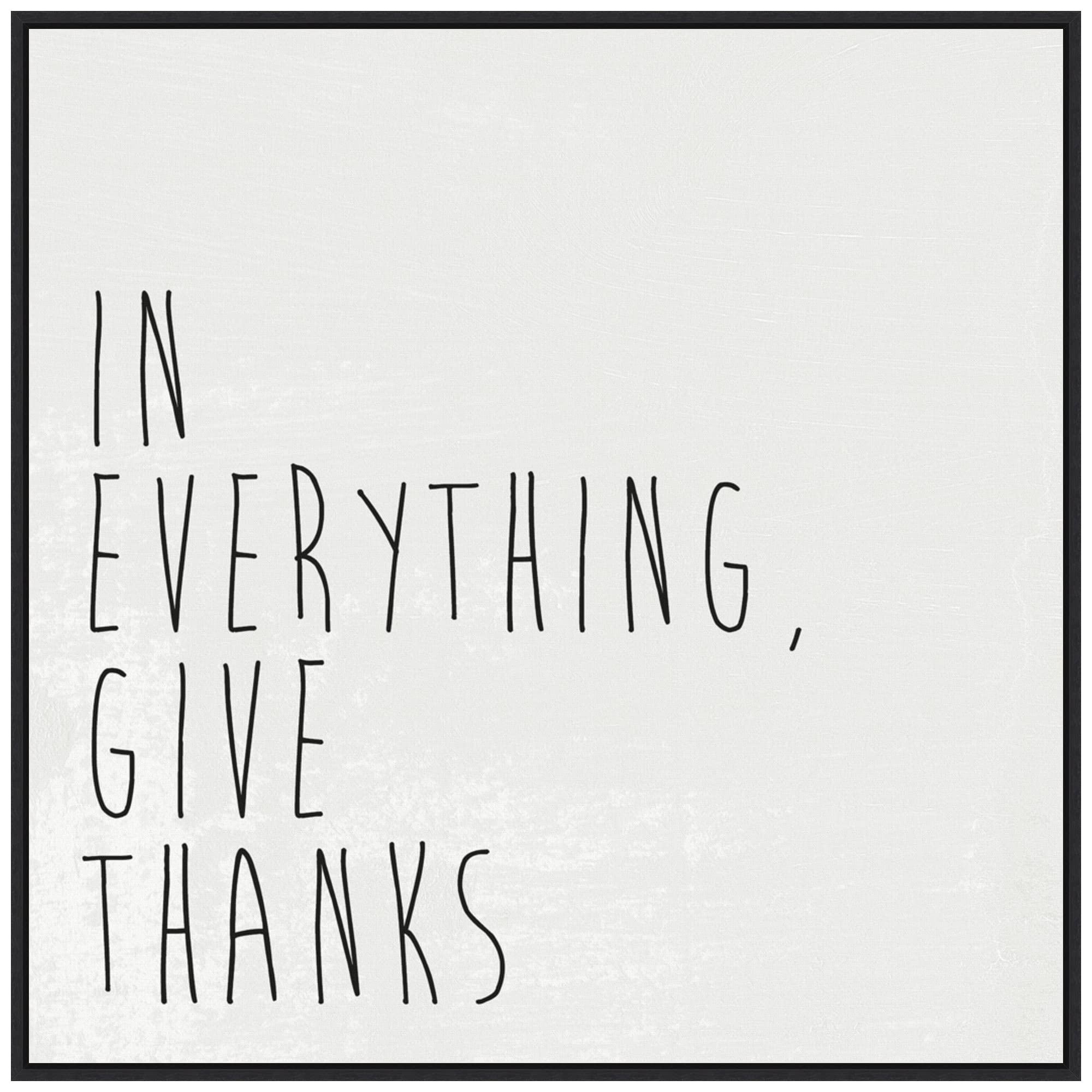 Amanti Art Framed Canvas Wall Art 30x30 Give Thanks I by Wild Apple Portfolio, Framed Wall Art Canvas, Typography Artwork, Modern Decor, Large Poster Painting for Living Room, Bedroom, Bathroom,