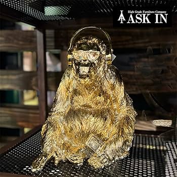 金色ゴリラの立体オブジェ 約60cm 金色ゴリラの立体オブジェ 約60cm 金色ゴリラの立体オブジェ 約