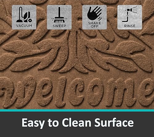 Miniatura 4 de Paquete de 2 tapetes para puerta delantera, para interiores y exteriores, 30 x 18 pulgadas, de goma resistente, para exteriores, entrada interior,
