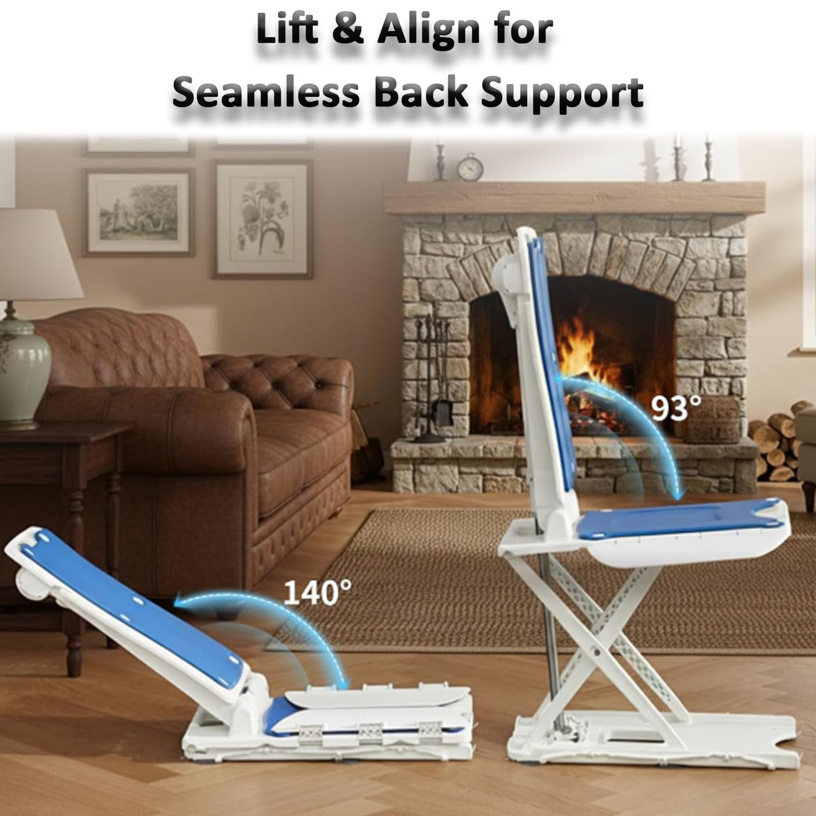 Sollevatore elettrico per sedia, regolabile in altezza da 5 a 48 cm, supporta 136 kg, design pieghevole per anziani, sollevatore impermeabile per vasca da bagno per stare in piedi indipendenti