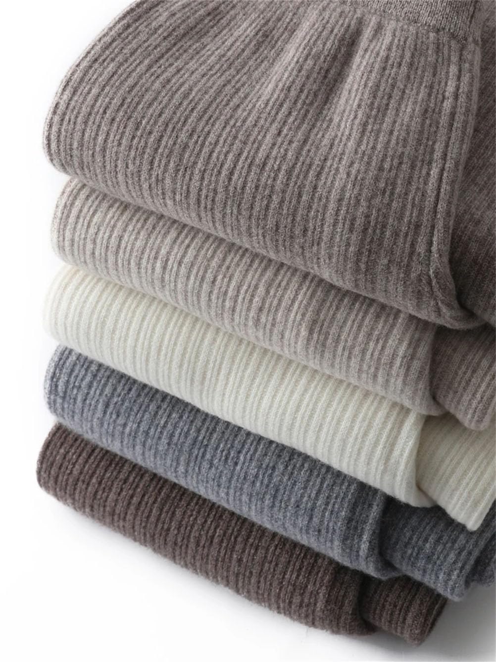 Pantaloni da donna spessi a gamba larga pantaloni in lana a maglia pantaloni jacquard a righe pantaloni lunghi larghi casual dritti larghi