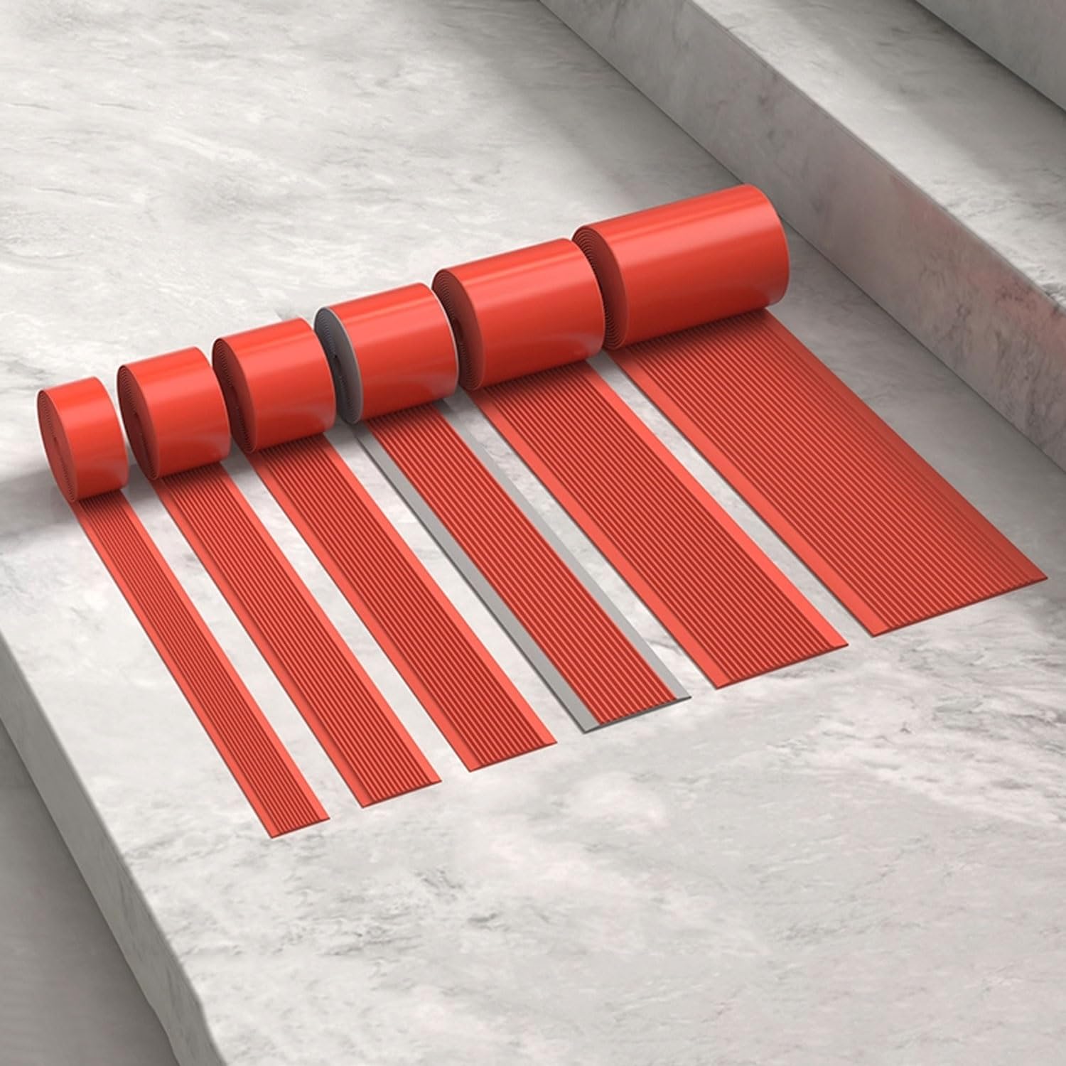 Cantoneras autoadhesivas profilo angolare pvc Cantoneras for escaleras Peldaños antideslizantes PVC Fácil de instalar for escaleras interiores/exteriores(Red 1,W100mm L15m/49ft)