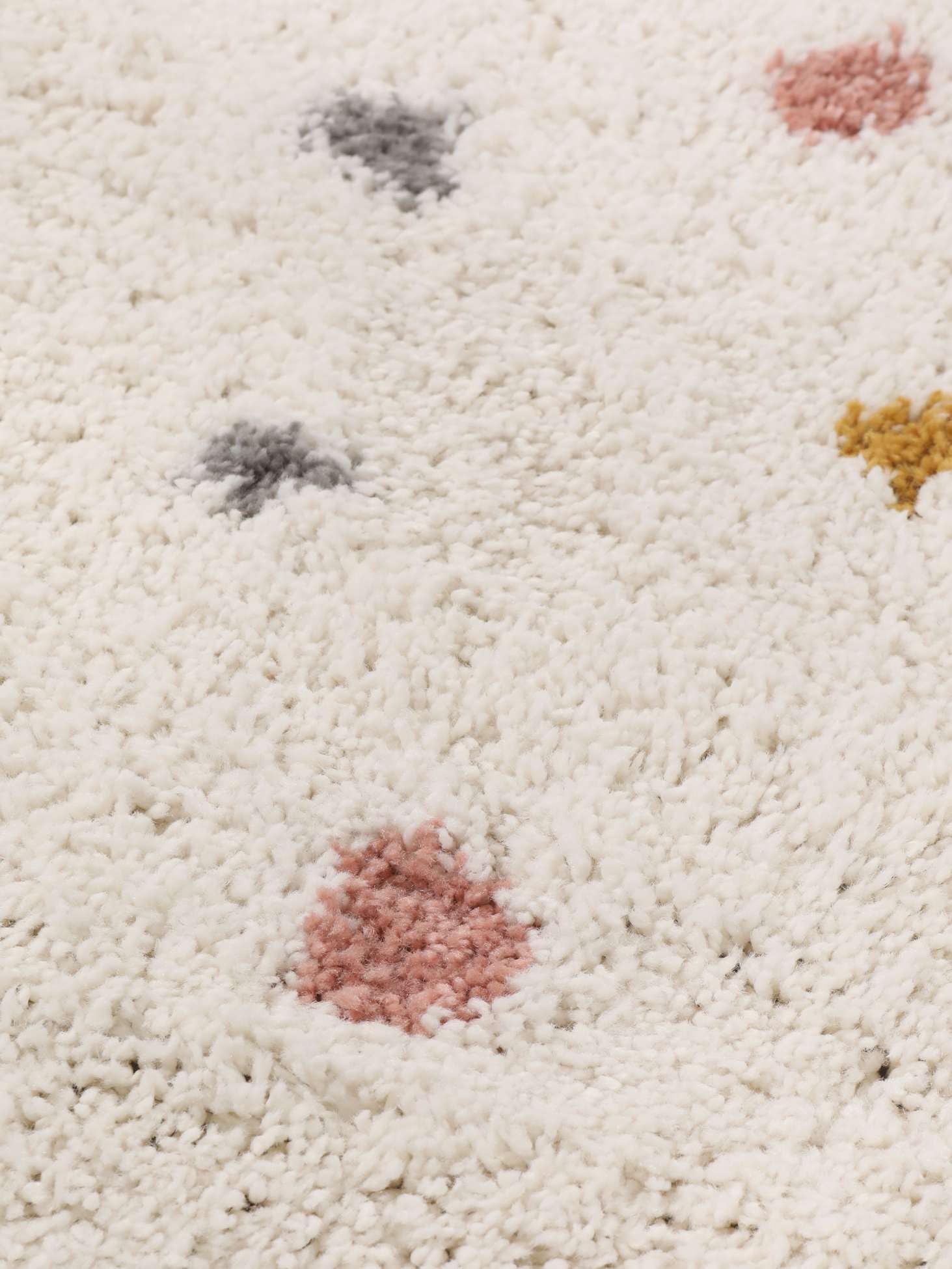 RugVista Confetti, Tapis pour Enfants, Modernes, Ø 150 cm, Rond, Poil Moyen, Chambre d'enfant, Nettoyage à Sec Seulement, sans Produits Chimiques Dangereux, Off Blanc