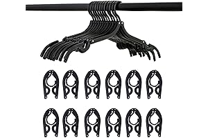 Pack of 12 Black Space-Saving Travel Hangers