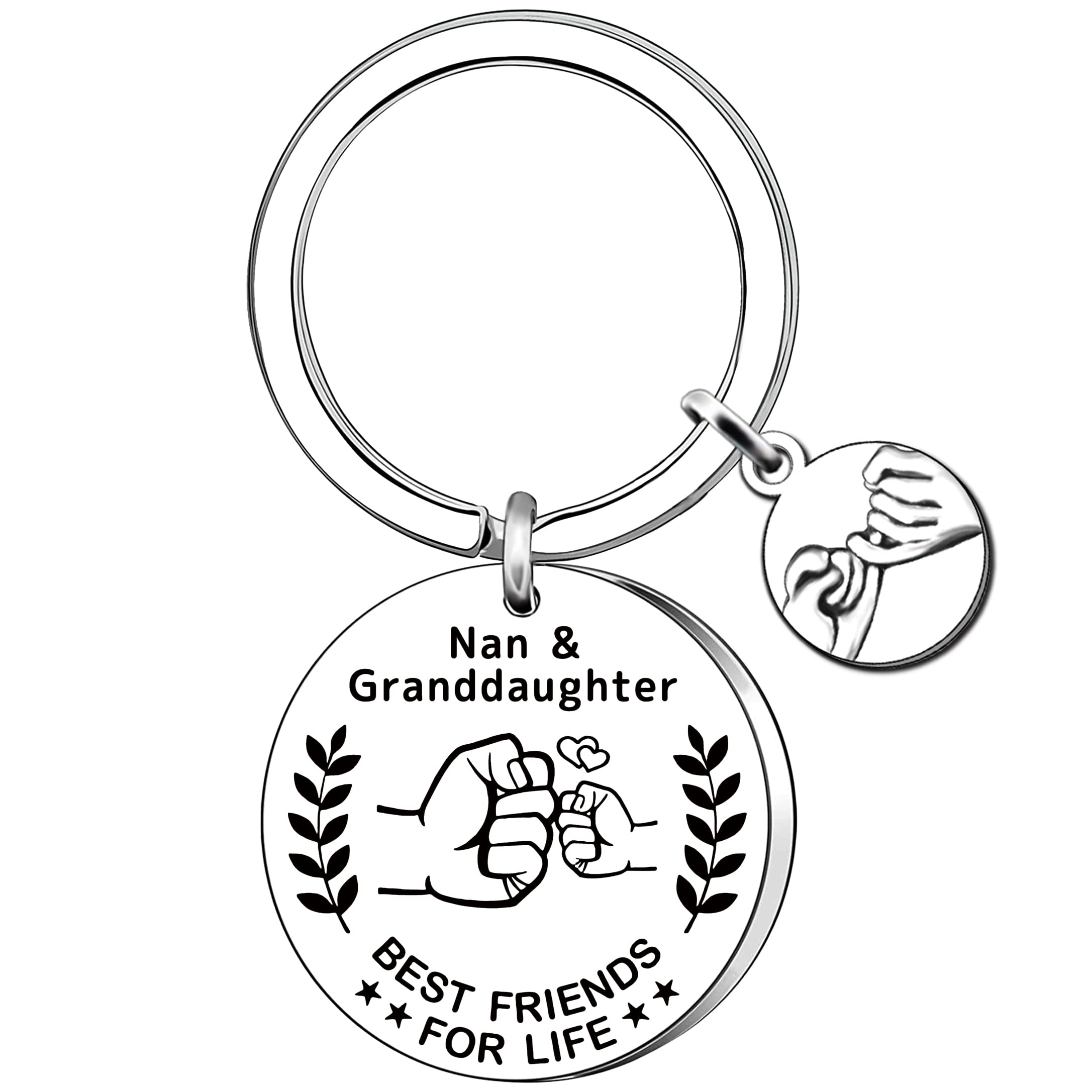 AMZQ Nan Gifts from Granddaughter Nan Birthday Gifts Christmas Mother's Day Gifts for Nan, Silver, One Size, Women
