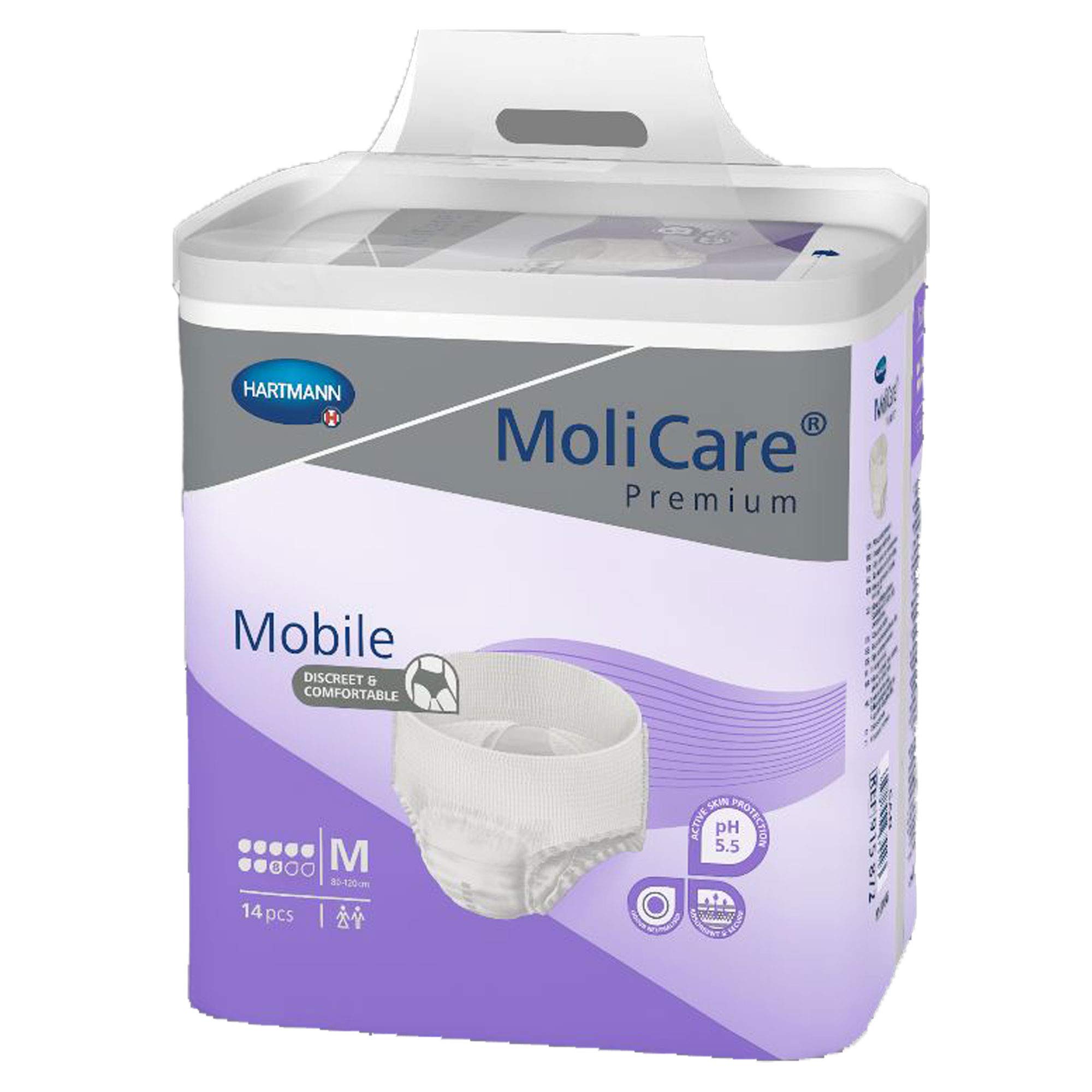 MoliCare Premium Mobile Einweghose: Diskrete Anwendung bei Inkontinenz für Frauen und Männer; 8 Tropfen, Gr. M (80-120 cm Hüftumfang), 8x14 Stück