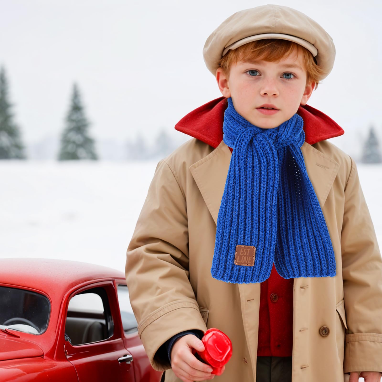Abeillo Bufanda de punto para niños y niñas suave cálida invierno