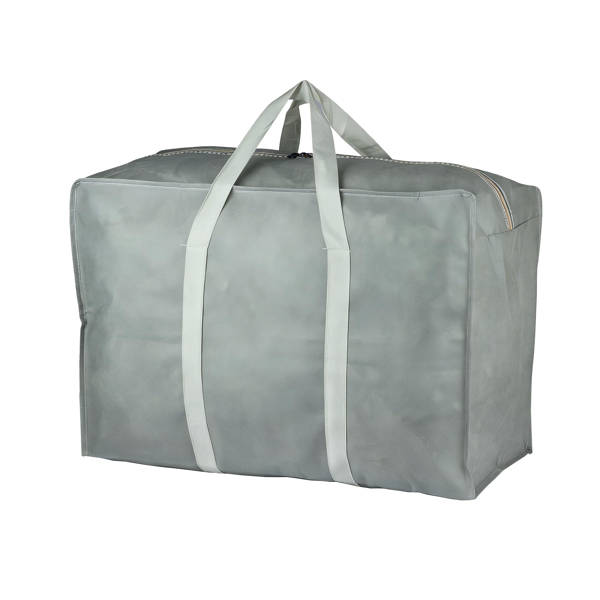 90L Clothes Storage Bags Large Moving Bag with Zips Moving Storage Clothes Bedding Quilt Blankets (Grey)