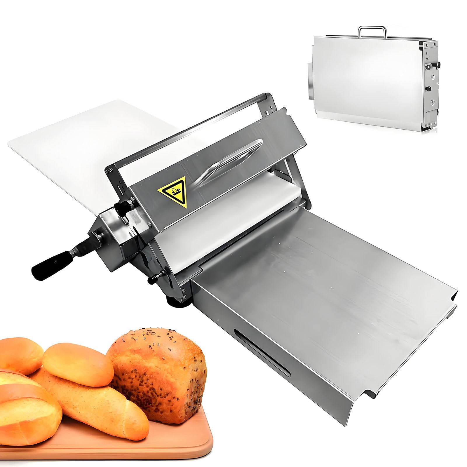 Rouleau à pâte manuel avec épaisseur réglable pour faciliter la fabrication de croissants et de pâtisseries