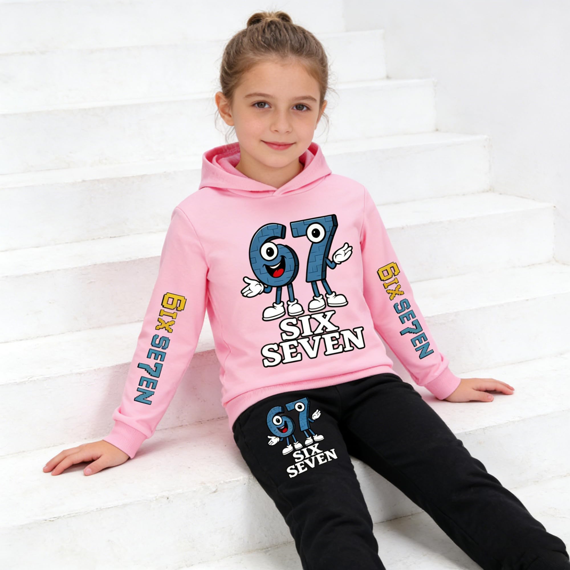 Costume à capuche pour enfant 67 Steal A Brainrot Sweat à capuche pour fille garçon Sweat à capuche mignon imprimé dessin animé Pull Sport Loisirs Sweat à capuche Cadeau