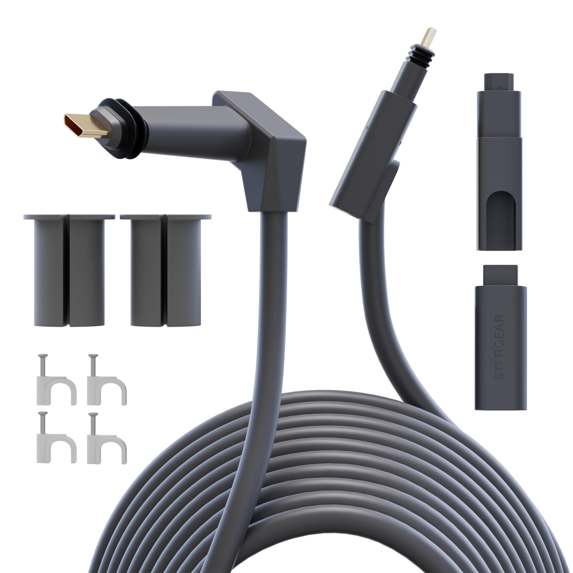 RVMARINEPAT Starlink Cable Gen 2 150FT/46M Extension Replacement Outdoor Waterproof Rectangular Satellite Cable Compatible with Starlink Actuated Gen 2 with Accessories