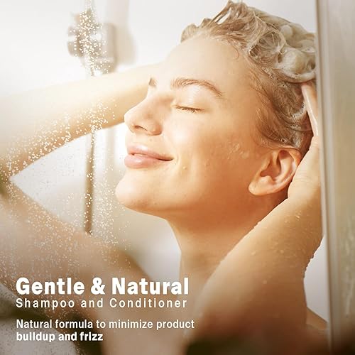 Miniatura 4 de Juego de champú y acondicionador de vinagre de sidra de manzana sin sulfato, champú para el cuero cabelludo con acondicionador hidratante de coco y