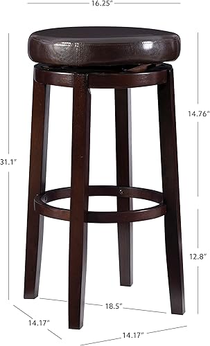 Miniatura 3 de Linon Maya Bar, taburete marrón, 29"