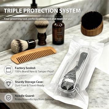 Derma Roller Titanium, Microneedling Roller with 540 Needles, Micro Needle Roller for Men and Women Skincare Tool Home Use - Charcoal Black