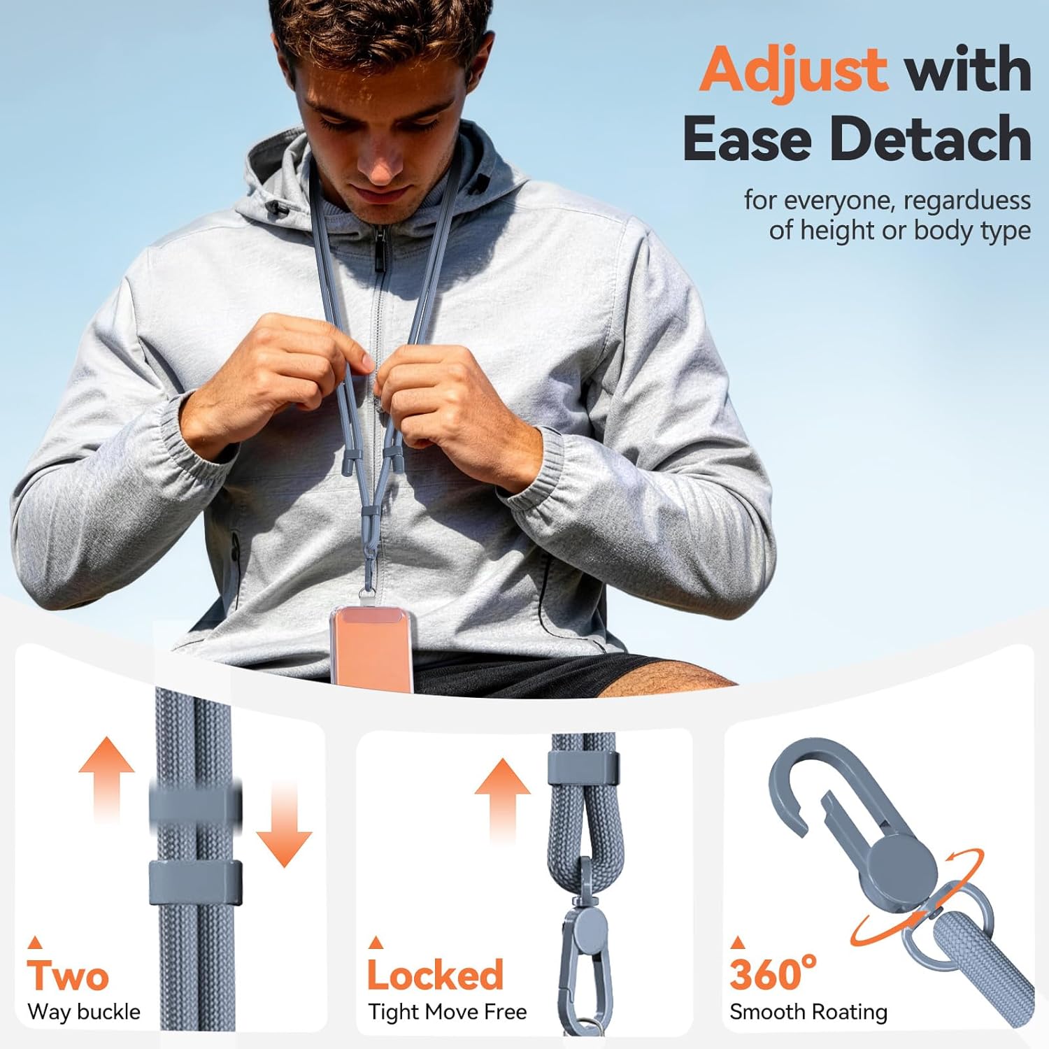 4 Pack Phone Lanyard & Wrist Strap, Cell Phone Lanyard for Around The Neck Adjustable Phone Strap for Most Smartphones - Image 5