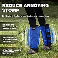 Vista 2 de Harrison Howard Leggings holgados para mosca de caballo, transpirables, resistentes al desgarro, de malla fina, protectores de piernas, botas Azul