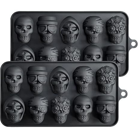 JETKONG Skull Molds for Jelly, Pack of 2