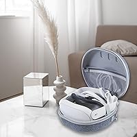 Vista 5 de Estuche rígido de transporte para Quest 3, estuche de viaje para auriculares de realidad virtual para accesorios Quest 3, adecuado para viajes