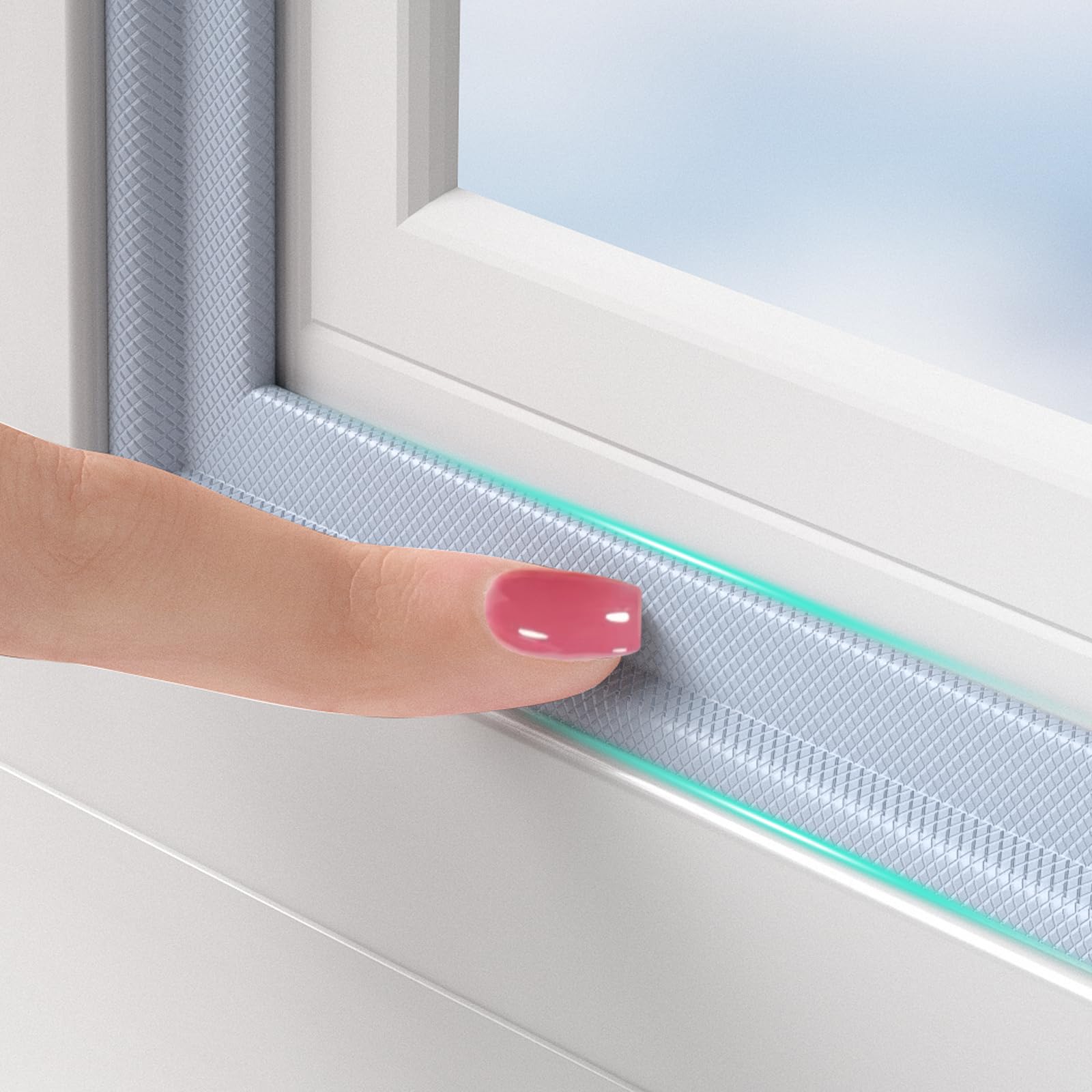 BKSAI Fensterdichtung Zugluftstopper Fenster Dichtungsband von Spalten 2-7,5mm Türdichtung Selbstklebend Dichtband Fenster Abdichten Holzfenster Kunststofffenster Haustür 6M Grau