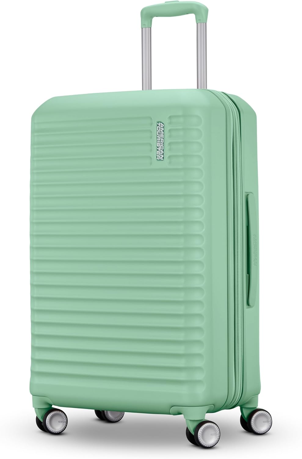 American Tourister Stratum 3.0 Medium 24-Inch Spinner, Airline Approved, Durable Hardside Luggage, Expands 1.5", RightHeight™ Adjustable Handle, Surrel Green