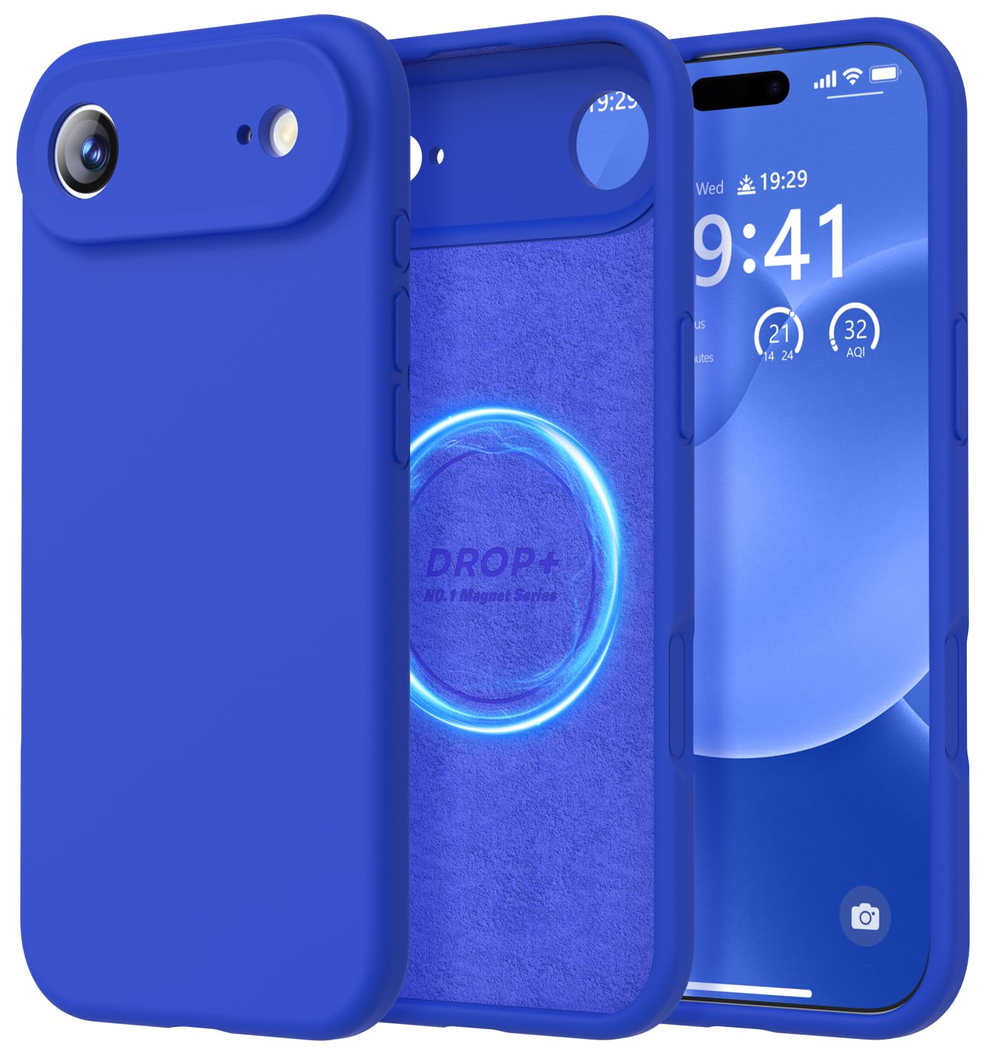 LOVE 3000 Compatible with iPhone 15 Case, [Smooth Silicone Full Coverage Camera] [8ft Drop Protection], Soft Microfiber Lining Full Body Protective Case for iPhone 15 6.1 inch - Klein Blue
