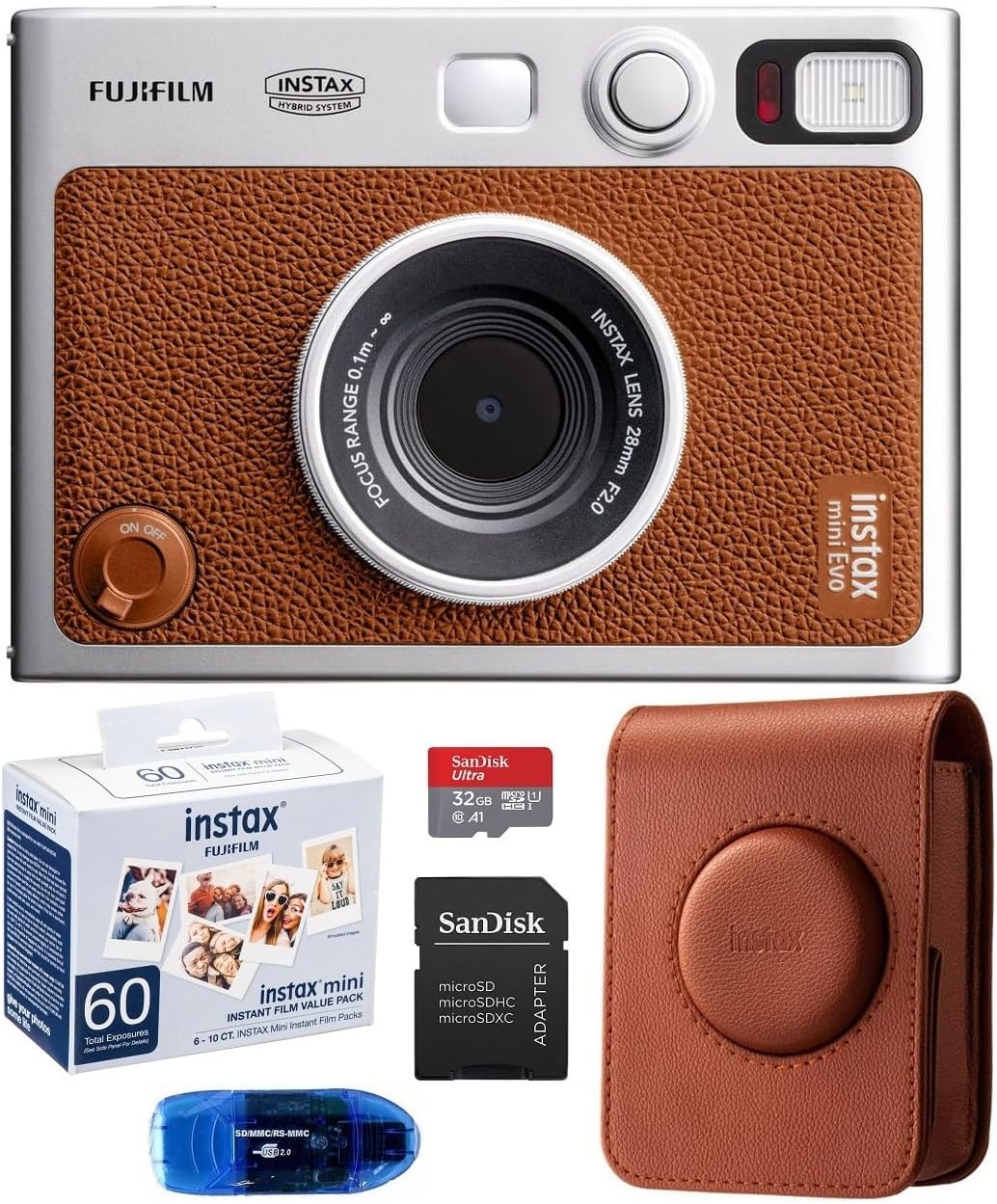 Fujifilm INSTAX Mini EVO Hybrid Instant Camera (Brown