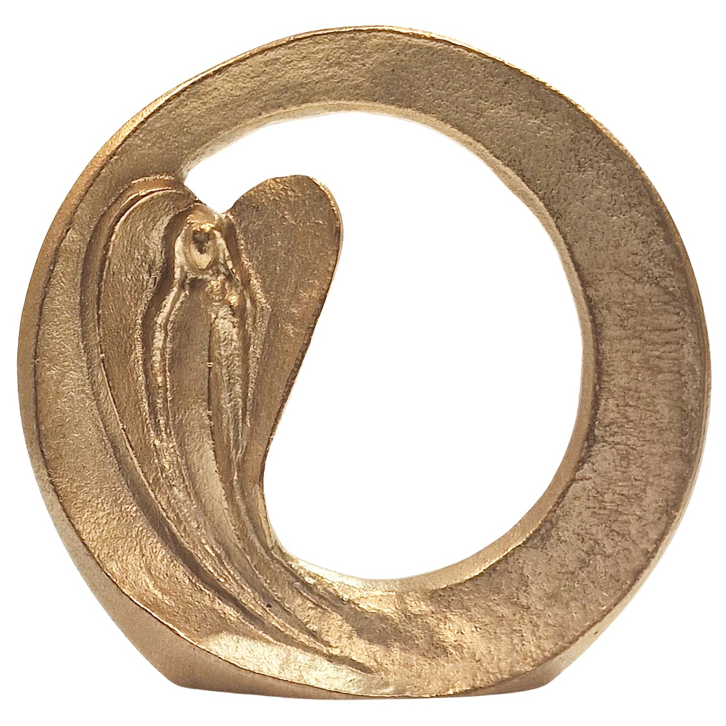 Herzmensch Goldene Engel Herz Figur 8 cm aus massiver Bronze - Schutzengel Geschenk zur Hochzeit, Geburt, Geburtstag Weihnachten, Genesung