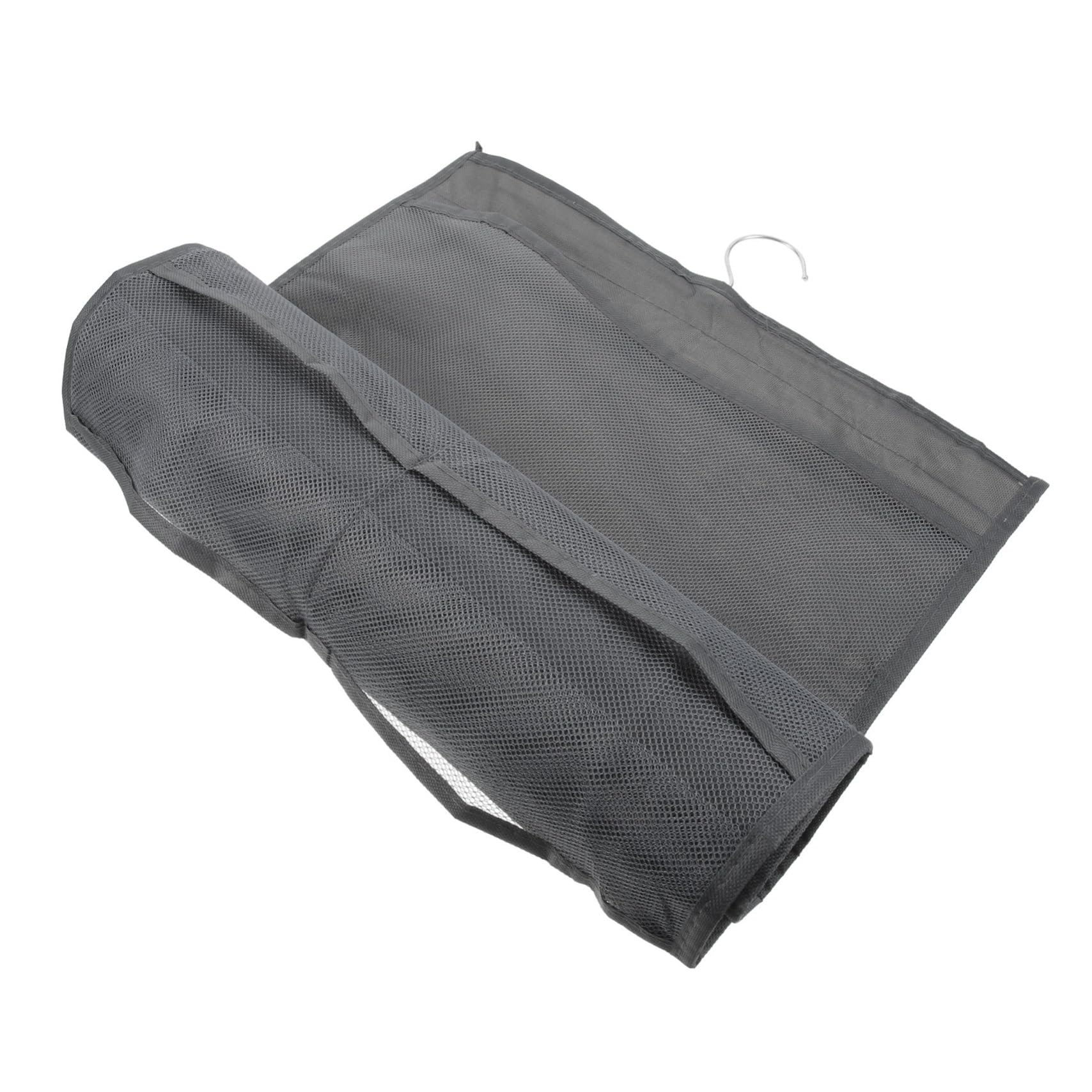 OUNONA Hanging Wardrobe Organizer with Dual Side Compartment Storage Bag for Socks Underwear and Bras Space Saving Closet Grey for Efficient Home Organization