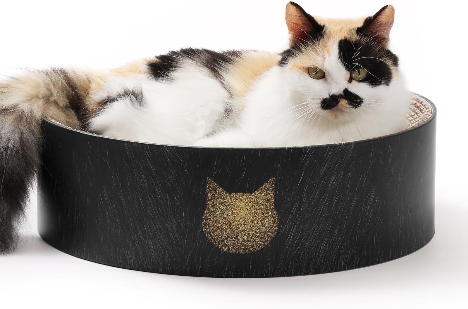 Neoichi Bali Bowl, Black (Black), Regular, Cat Claw Sharpener, Bed, Round, Cardboard, Necoichi
