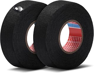 Outus Wire Harness Cloth Electrical Tesa Tape Wire Loom Harness Automotive Heat Proof Cloth Tape for Automotive Electrical Wrap Protection Insulation Cable Fixed(2 Roll,3/4 Inch x 49.2 FT)