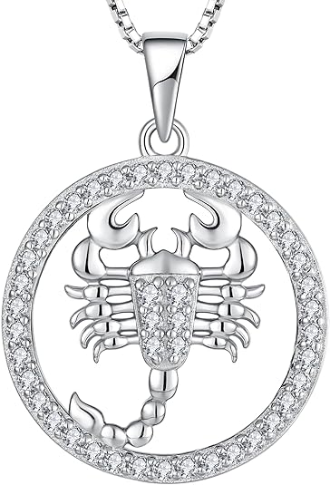 Women's Constellation Jewelry Sterling Silver Zodiac Necklace Astrology Disc Horoscope Pendant 18'' Box Chain