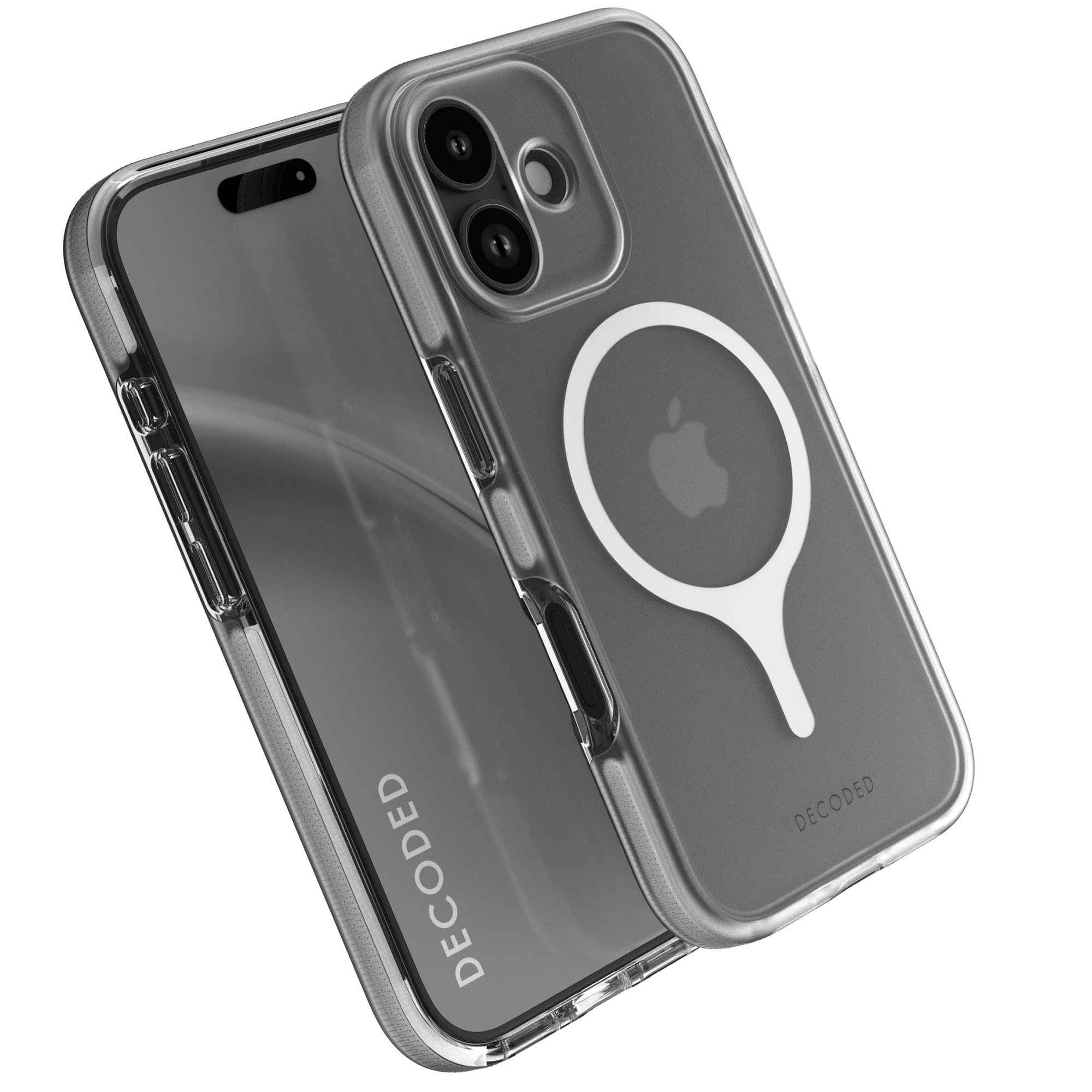 Coque iPhone 17 transparente DECODED compatible MagSafe avec protection caméra bouton blanc - 6