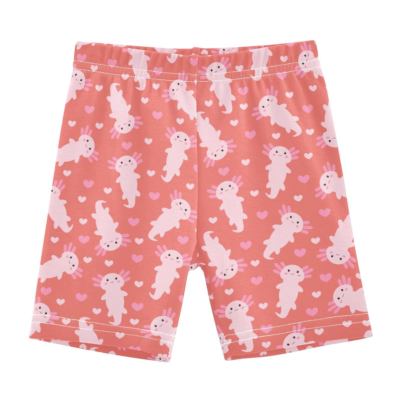 JHKKU Girls Cute Axolotl Shorts Cotton Cartwheel Bike Kids Biker Under Dress Dance Short Girl Clothes 10Y
