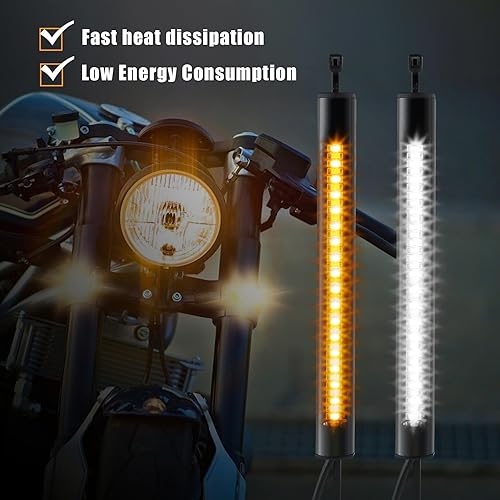 Miniatura 6 de iFunyLED 2 tiras de luz universales para motocicleta, luces LED superbrillantes y luz de circulación diurna, impermeable, fácil de instalar, tiras