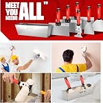 SHALL Drywall Knife Set, 7 Pcs Stainless Steel Drywall Hand Tool Kit Includes Putty Knife, Taping Knife, Painter Scraper Tool & 12" Mud Pan for Joint Taping, Finishing, Patching on Drywall, Wallpaper