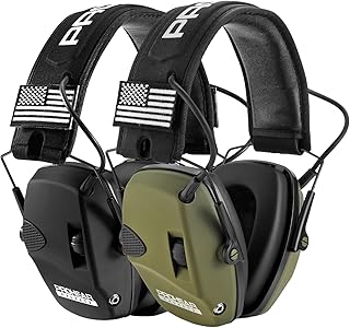 PROHEAR Electronic Ear Protection for Shooting with 4X Sound Amplification, Gun Range Hearing Protection Muffs, NRR 23dB Noise Reduction Headphones for Hunting, Black and Green - PROHEAR