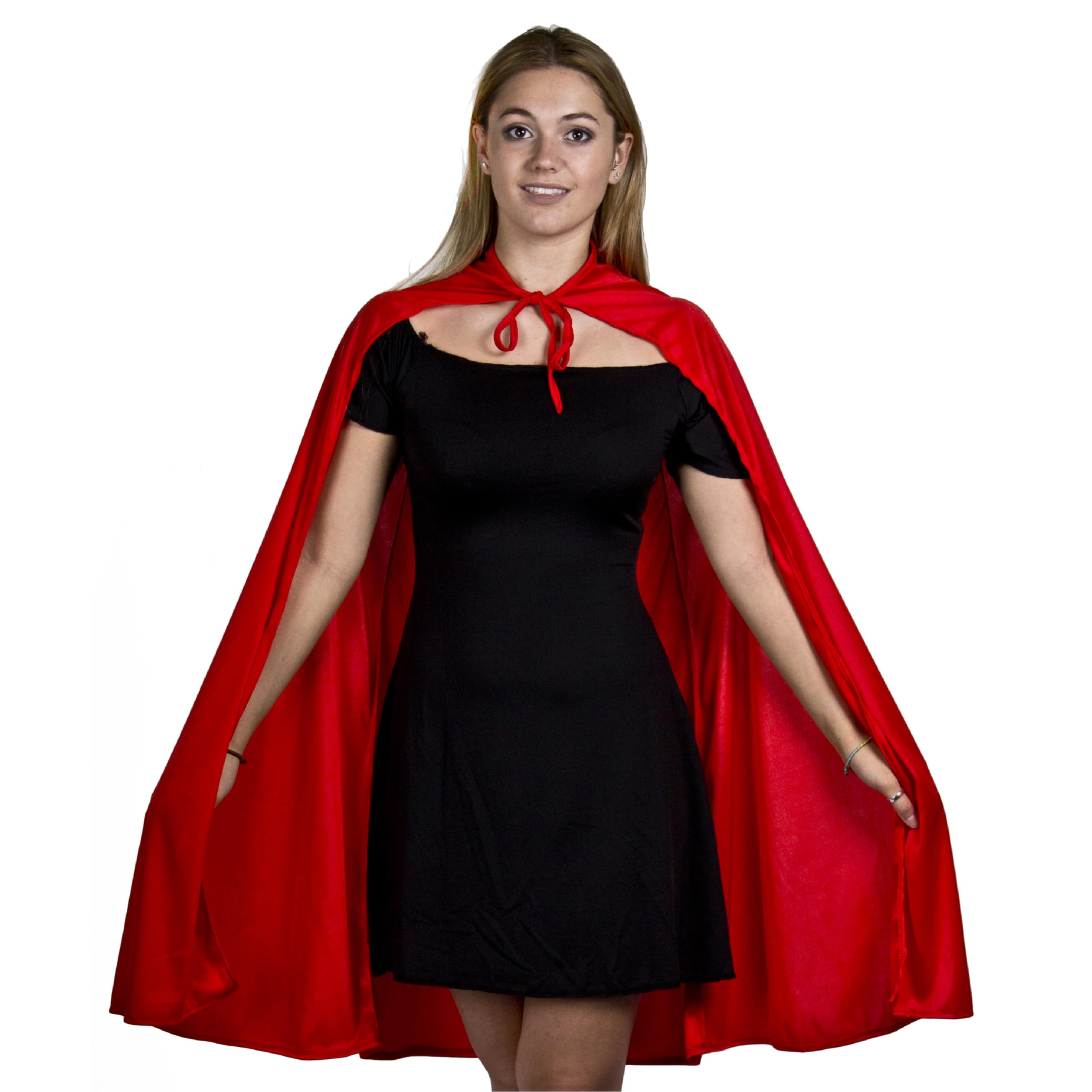 Adults Red Superhero Cape - Knee-length Red Cape - Perfect for Superhero Dress Up and Other Fancy Dress Events