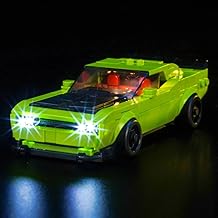 LocoLee Light Set Compatible with Lego 77237 Dodge Challenger SRT Hellcat Sports Car (No - Lego Set) Decorative Lighting Set Compatible with Lego Dodge Challenger SRT Hellcat Sports Car