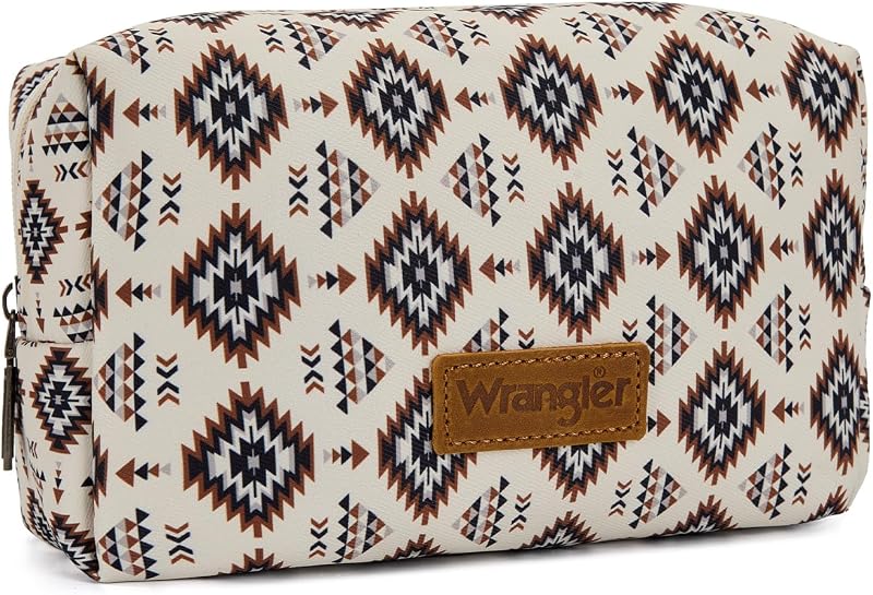 Necessaire Montana West para maquiagem e viagem com zíper, estampa Aztec, 20,57 x 10,16 x 12,7 cm, 1 unidade