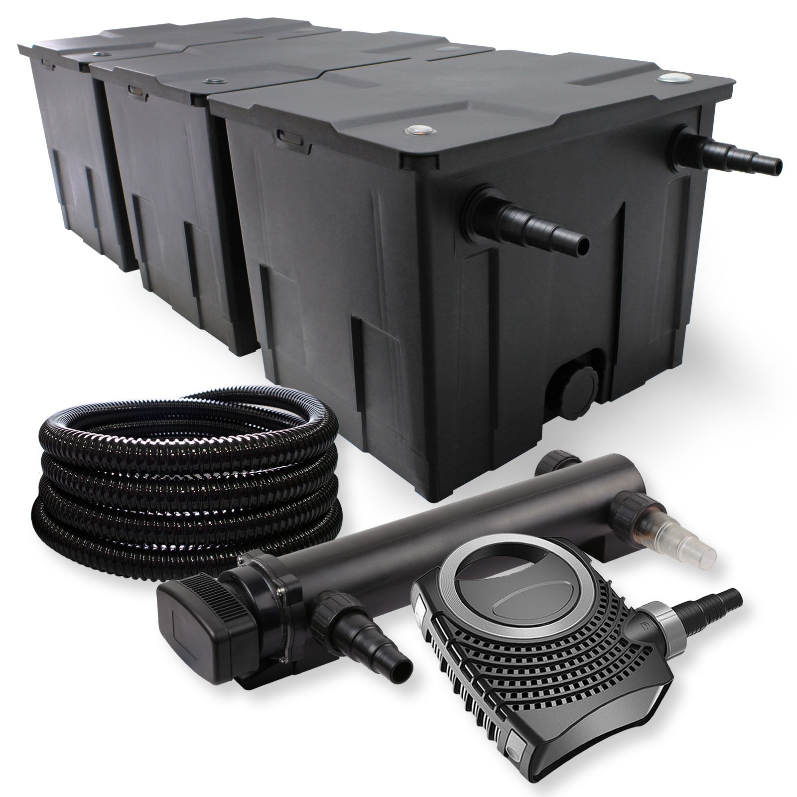 SunSun CBF-350C Teichfilter bis 90000 L NEO10000 SuperECO Teichpumpe 10000l/h 80W CUV-336 UVC Klärer 36W 25m Schlauch 25 mm