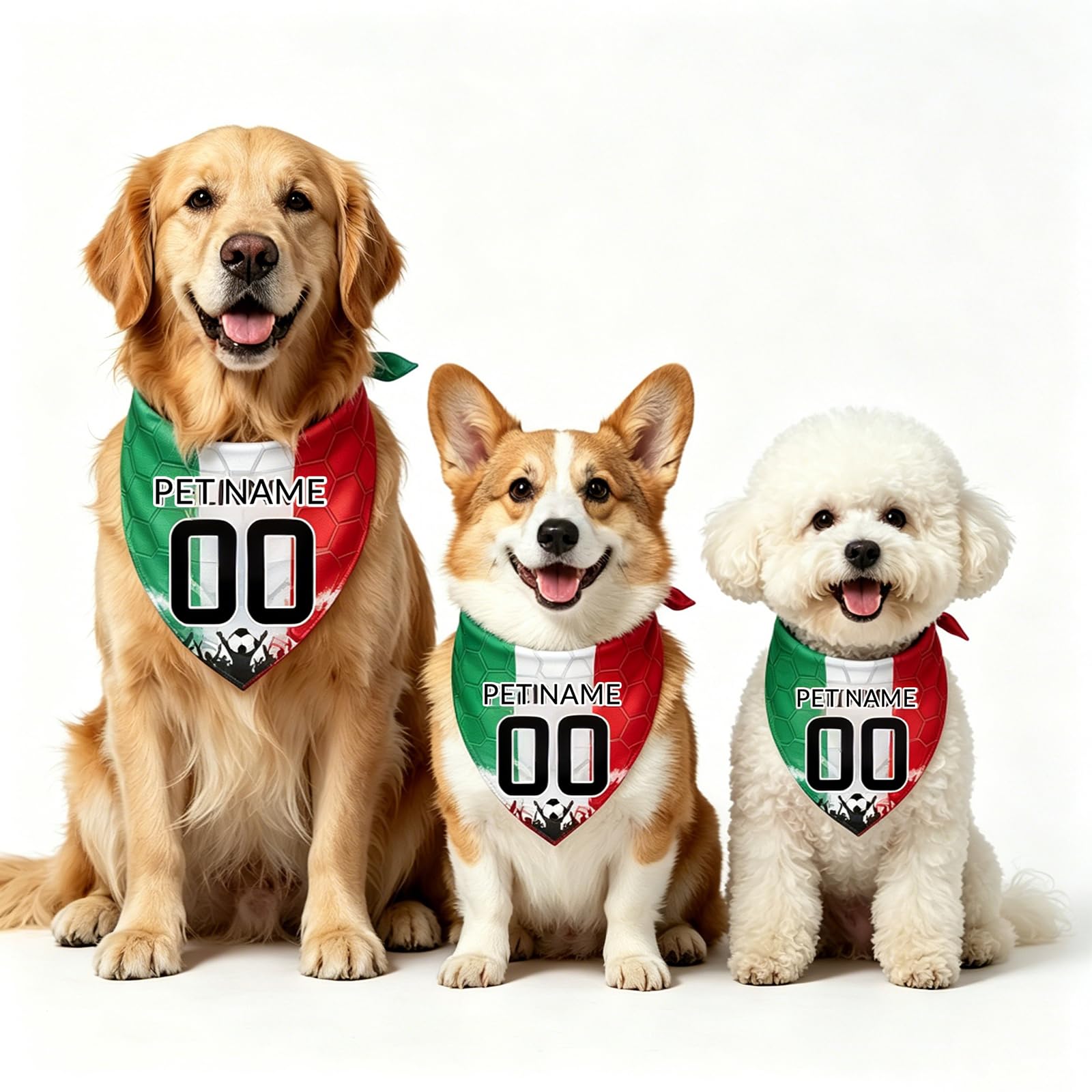 Personalised Dog Bandana with Name Number, Custom Dogs Bandana Football Dog Bandanas for Large Medium Small Dogs Puppy Cat Pet Scarf Birthday Present