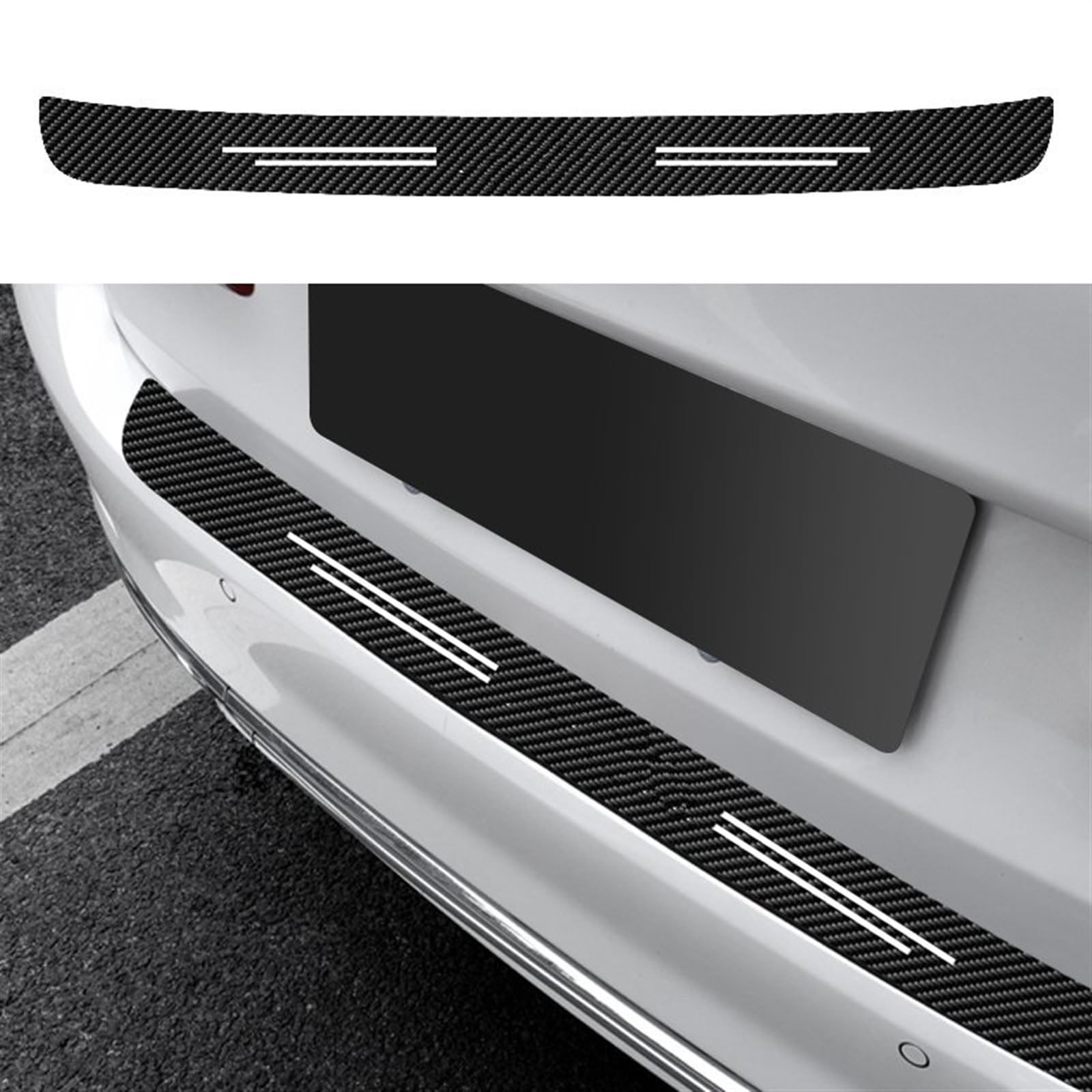 Tira Protectora de Parachoques de Fibra Carbono para Parachoques Trasero Coche, Placa Maletero, calcomanía para Volvo XC60 2022 2021 2017 2016 2015