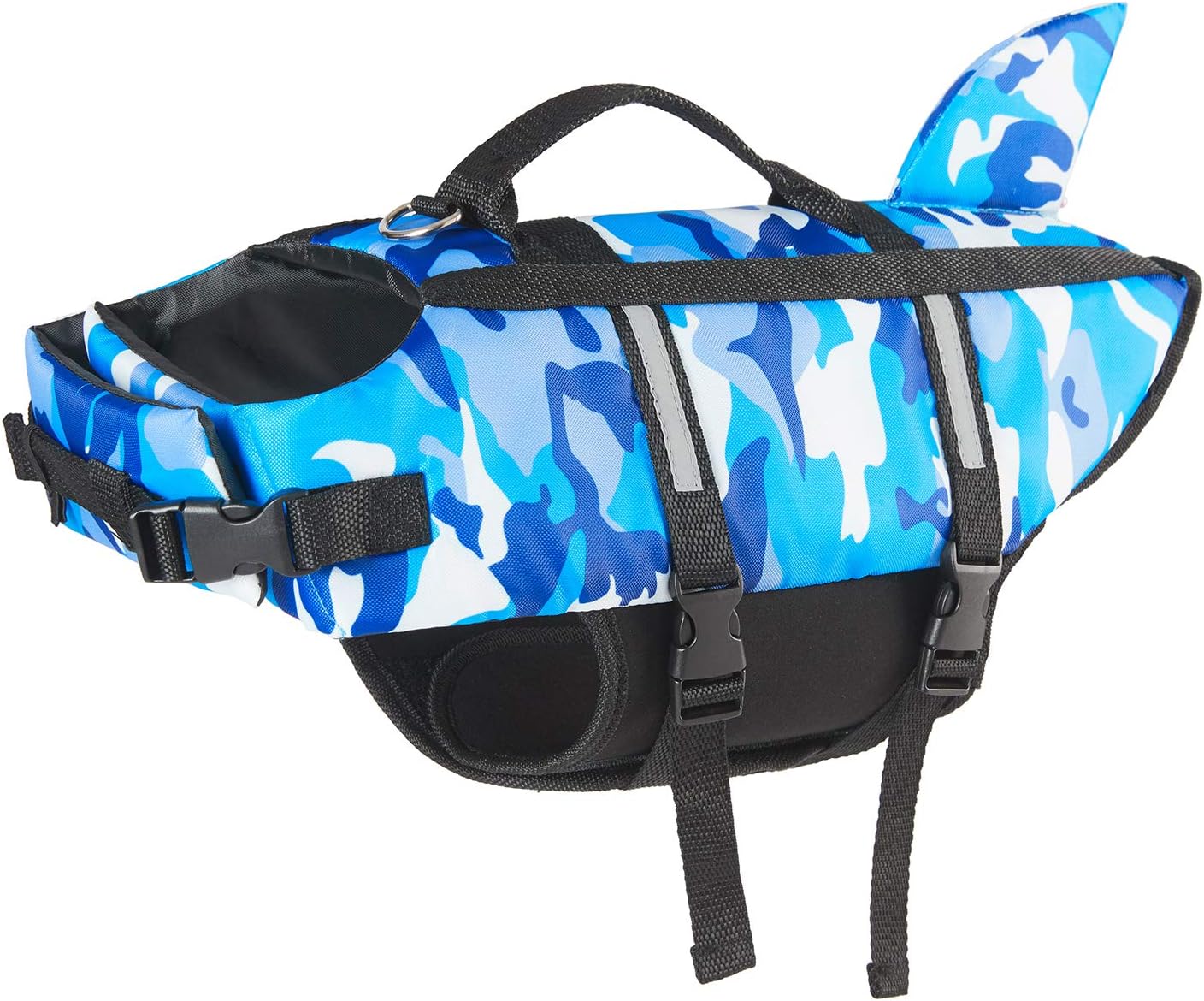 Dog Life Jacket Large for Dogs Ripstop Blue Camo Dog Life