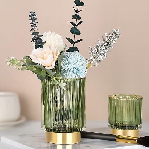 Miniatura 2 de DASITON Organizador de brochas de maquillaje, cepillo de maquillaje cosmético de cristal, soporte de almacenamiento de pinceles de vidrio, soporte