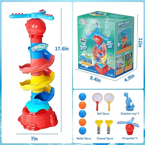 Miniatura 2 de Skirfy Aspersor de agua para niños, juguetes de agua 3 en 1 para niños y niñas, juego de pelota de atrapo, juego al aire libre, fiesta de verano en